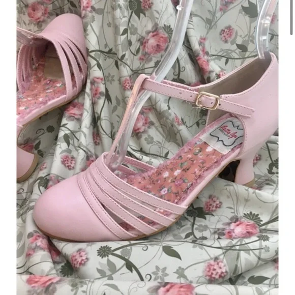 Lucy T Strap Heel Pink - Picture 2 of 10